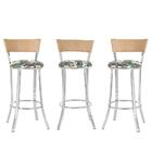 Kit Com 3 Banquetas Em Alumínio, Fibra Sintética E Tecido Imp