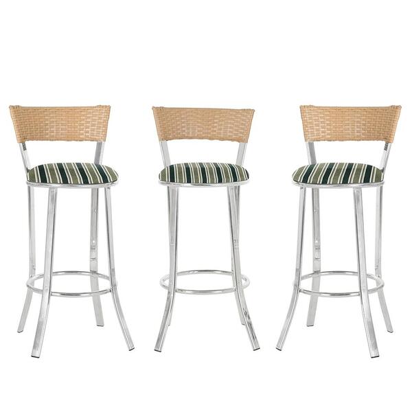 Kit Com 3 Banquetas Em Alumínio, Fibra Sintética E Tecido Imp