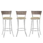 Kit Com 3 Banquetas Em Alumínio, Fibra Sintética E Tecido Imp