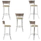 Kit Com 3 Banquetas Em Alumínio, Fibra Sintética E Tecido Imp