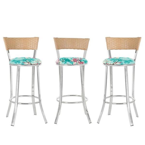 Kit Com 3 Banquetas Em Alumínio, Fibra Sintética E Tecido Imp