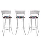 Kit Com 3 Banquetas Em Alumínio, Fibra Sintética E Tecido Imp