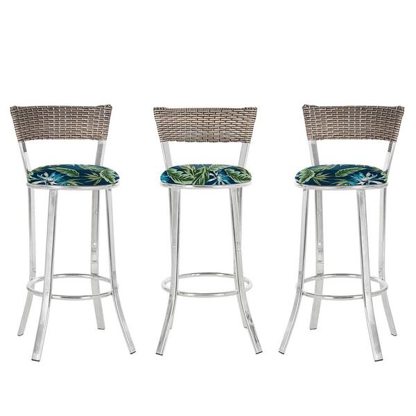 Kit Com 3 Banquetas Em Alumínio, Fibra Sintética E Tecido Imp