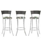 Kit Com 3 Banquetas Em Alumínio, Fibra Sintética E Tecido Imp