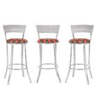 Kit Com 3 Banquetas Em Alumínio, Fibra Sintética E Tecido Imp