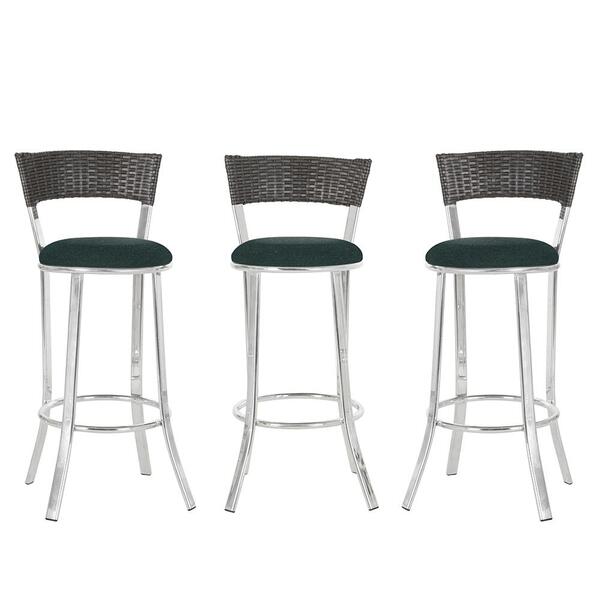 Kit Com 3 Banquetas Em Alumínio, Fibra Sintética E Tecido Imp