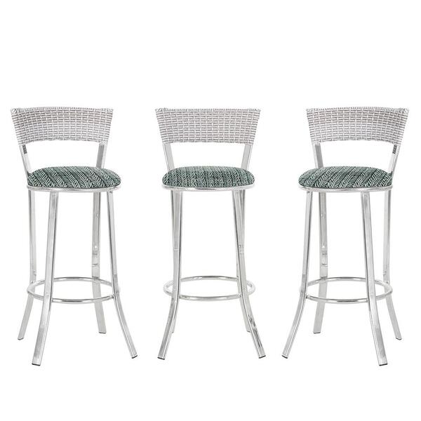 Kit Com 3 Banquetas Em Alumínio, Fibra Sintética E Tecido Imp