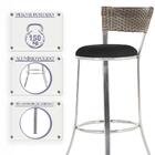 Kit Com 3 Banquetas Em Alumínio, Fibra Sintética E Tecido Imp