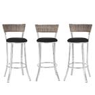 Kit Com 3 Banquetas Em Alumínio, Fibra Sintética E Tecido Imp