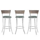 Kit Com 3 Banquetas Em Alumínio, Fibra Sintética E Tecido Imp