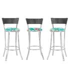 Kit Com 3 Banquetas Em Alumínio, Fibra Sintética E Tecido Imp