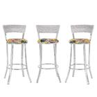 Kit Com 3 Banquetas Em Alumínio, Fibra Sintética E Tecido Imp