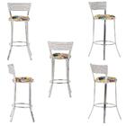 Kit Com 3 Banquetas Em Alumínio, Fibra Sintética E Tecido Imp