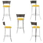 Kit Com 3 Banquetas Em Alumínio, Fibra Sintética E Tecido Imp