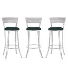 Kit Com 3 Banquetas Em Alumínio, Fibra Sintética E Tecido Imp