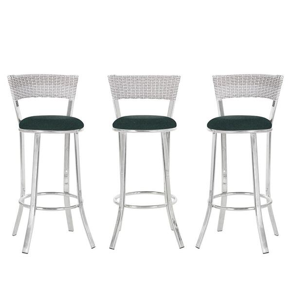 Kit Com 3 Banquetas Em Alumínio, Fibra Sintética E Tecido Imp