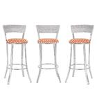 Kit Com 3 Banquetas Em Alumínio, Fibra Sintética E Tecido Imp