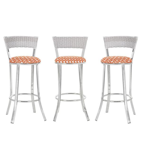 Kit Com 3 Banquetas Em Alumínio, Fibra Sintética E Tecido Imp