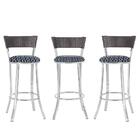 Kit Com 3 Banquetas Em Alumínio, Fibra Sintética E Tecido Imp