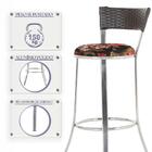 Kit Com 3 Banquetas Em Alumínio, Fibra Sintética E Tecido Imp