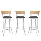 Kit Com 3 Banquetas Em Alumínio, Fibra Sintética E Tecido Imp