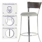 Kit Com 3 Banquetas Em Alumínio, Fibra Sintética E Tecido Imp