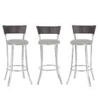 Kit Com 3 Banquetas Em Alumínio, Fibra Sintética E Tecido Imp