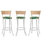 Kit Com 3 Banquetas Em Alumínio, Fibra Sintética E Tecido Imp