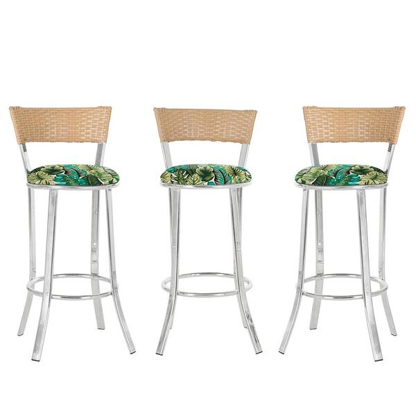 Kit Com 3 Banquetas Em Alumínio, Fibra Sintética E Tecido Imp