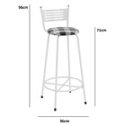 Kit Com 3 Banquetas Emily Branco/xadrez Elite Aço