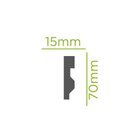 Kit Com 3 Barras Rodapé De Poliestireno 7cm X 15mm Liso 6,75m