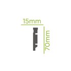 Kit Com 3 Barras Rodapé De Poliestireno 7cmx15mm Frisado 7,2m