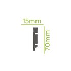 Kit Com 3 Barras Rodapé De Poliestireno 7cmx15mm Frisado 7,2m