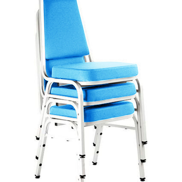 Kit Com 3 Cadeiras Empilháveis Linha Hotel Plus Azul