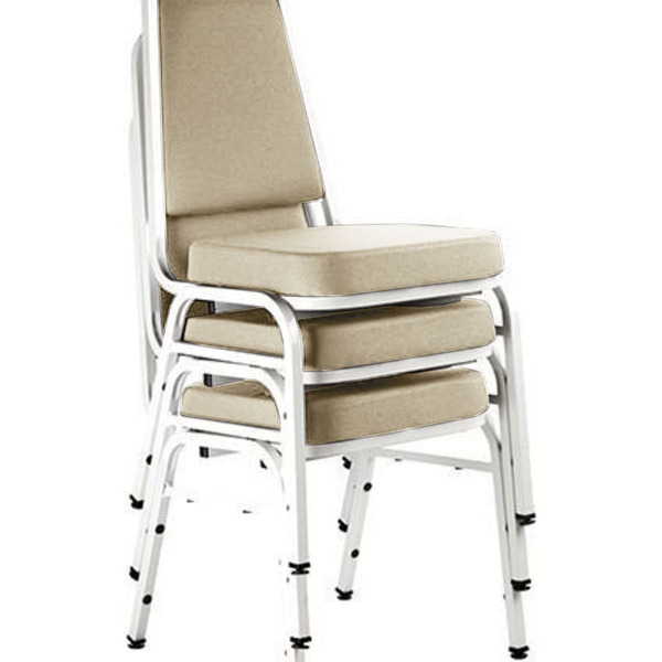 Kit Com 3 Cadeiras Empilháveis Linha Hotel Plus Bege