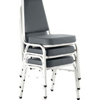 Kit Com 3 Cadeiras Empilháveis Linha Hotel Plus Cinza