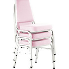 Kit Com 3 Cadeiras Empilháveis Linha Hotel Plus Rosa