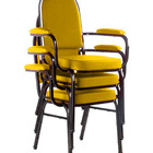 Kit Com 3 Cadeiras Para Auditório Linha Hotel Amarelo