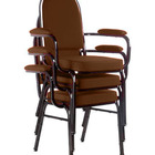 Kit Com 3 Cadeiras Para Auditório Linha Hotel Marrom