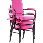 Kit Com 3 Cadeiras Para Auditório Linha Hotel Rosa