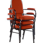 Kit Com 3 Cadeiras Para Auditório Linha Hotel Vermelho