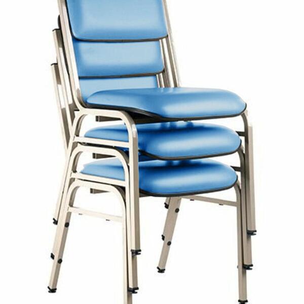 Kit Com 3 Cadeiras Para Auditórios Linha Hotel Smart Azul