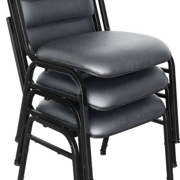 Kit Com 3 Cadeiras Para Auditórios Linha Hotel Smart Cinza