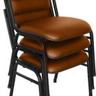 Kit Com 3 Cadeiras Para Auditórios Linha Hotel Smart Marrom