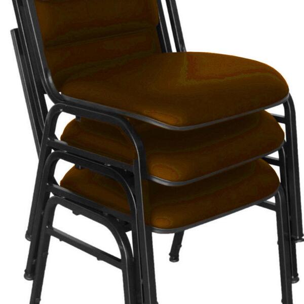 Kit Com 3 Cadeiras Para Auditórios Linha Hotel Smart Marrom