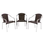 Kit Com 3 Cadeiras Toquio Para Área Externa Em Aluminio E Fib