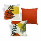 Kit Com 3 Capas De Almofada Prado 44x44cm Em Tons De Telha
