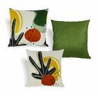 Kit Com 3 Capas De Almofada Prado 44x44cm Verde E Amarelo