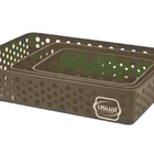 Kit Com 3 Cesto Bandeja Organizadora Multiuso Marrom P M E G