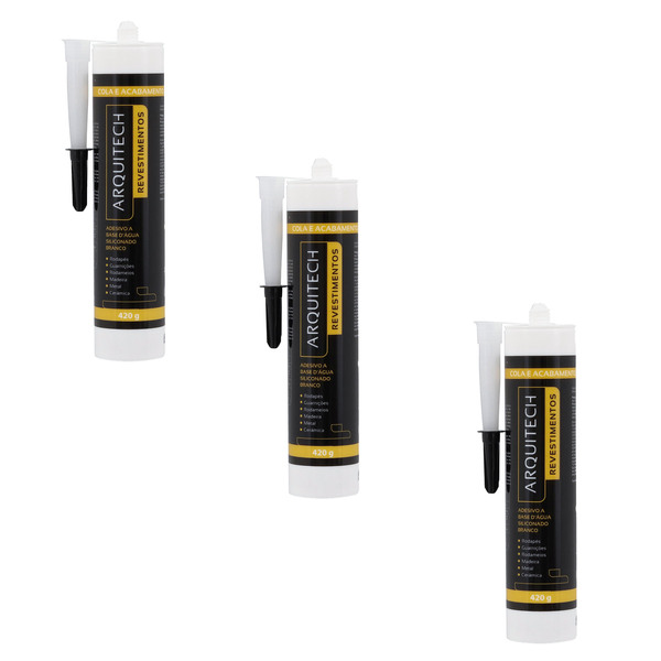 Kit com 3 Cola Adesiva 420g Arquitech